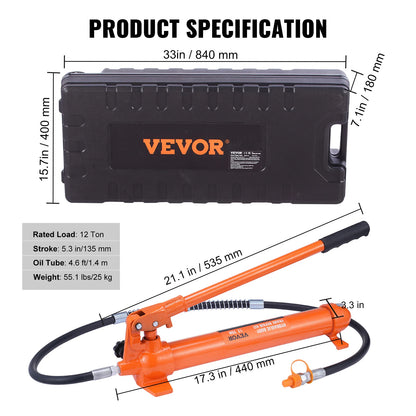 Succebuy 4/10/12/20 Ton Power Hydraulic Cylinder Jack Autobody Frame Repair Tool Kit Automotive Truck Lifting Heavy Equipment