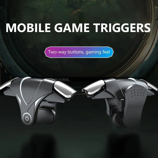 2Pcs RGB Game Controller Gamepad Latency-Free Mobile Phone Game Trigger Aim Shooting Trigger Button for Ios Android Smart Phone