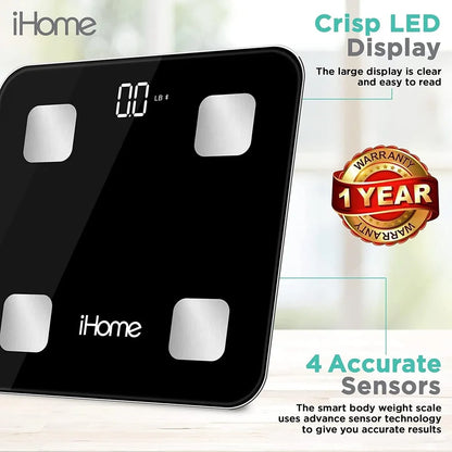 Smart Bluetooth Digital Body Weight Scale with 14 Measurements BMI Tracking LED Display FSA HSA Eligible Durable Design 397 Lbs