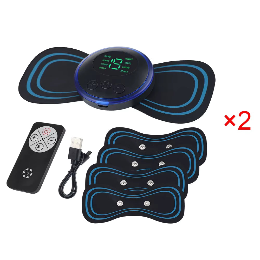 EMS Electric Neck Massager Back Shoulder Remote Control Leg Massage Pad Body Muscles Relaxation TENS Pads Fatigue Relief Patches