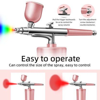 1 Whole Set Airbrush Spray Gun with Tube, Mini Air Pump Set, Airbrush Spray Gun for Nail Art, Makeup, Cake Making, Painting, Cra