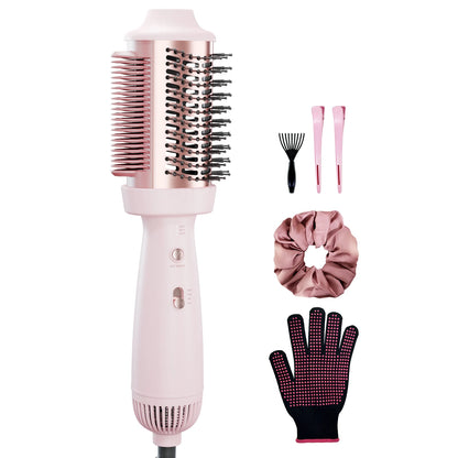 Smooth Style Heated Comb + Blow Dryer Brush,2-In-1 Hot Air Brush for One-Step Straightener Hair Dryer and Styler