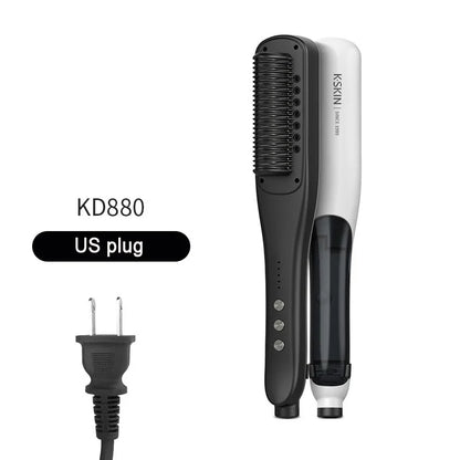 Professional Hair Straightener Steampod Hot Mist Steam Iron with Water Brush Anti-Scald Negative Ion Ceramic Comb Curling Hair