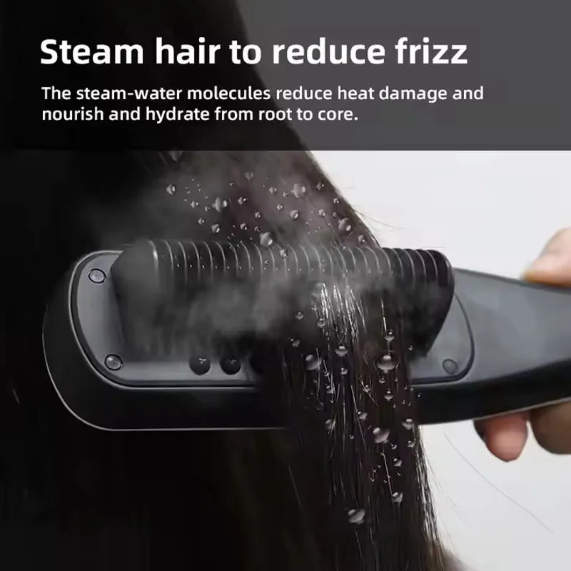 Professional Hair Straightener Steampod Hot Mist Steam Iron with Water Brush Anti-Scald Negative Ion Ceramic Comb Curling Hair
