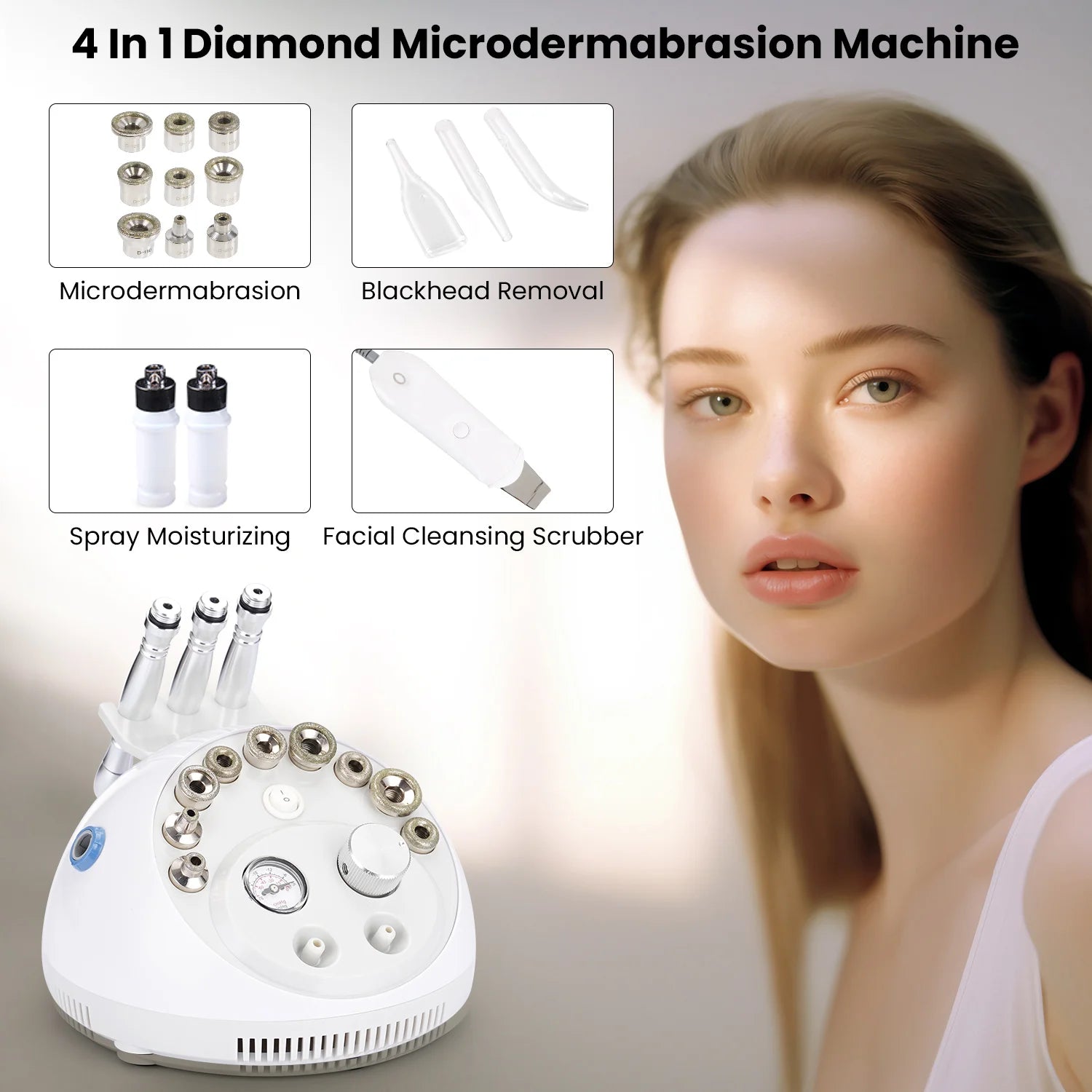 Facial Diamond Microdermabrasion Machine Professional Home Use Beauty Machine Removal Wrinkle Facial Peeling Tools