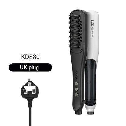 Professional Hair Straightener Steampod Hot Mist Steam Iron with Water Brush Anti-Scald Negative Ion Ceramic Comb Curling Hair
