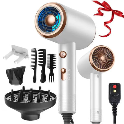 Hair Dryer with Diffuser Kit,1 Set Powerful Hair Dryer with Comb and Diffuser, Lightweight, Suitable for Straight and Curly Hair