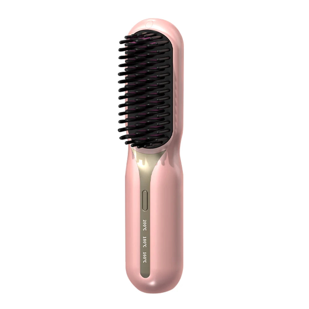 Hot Comb Hair Straightener Electric Heating Comb Fast Heating Portable Travel Anti-Scald Beard Straightener Curling Hot Comb