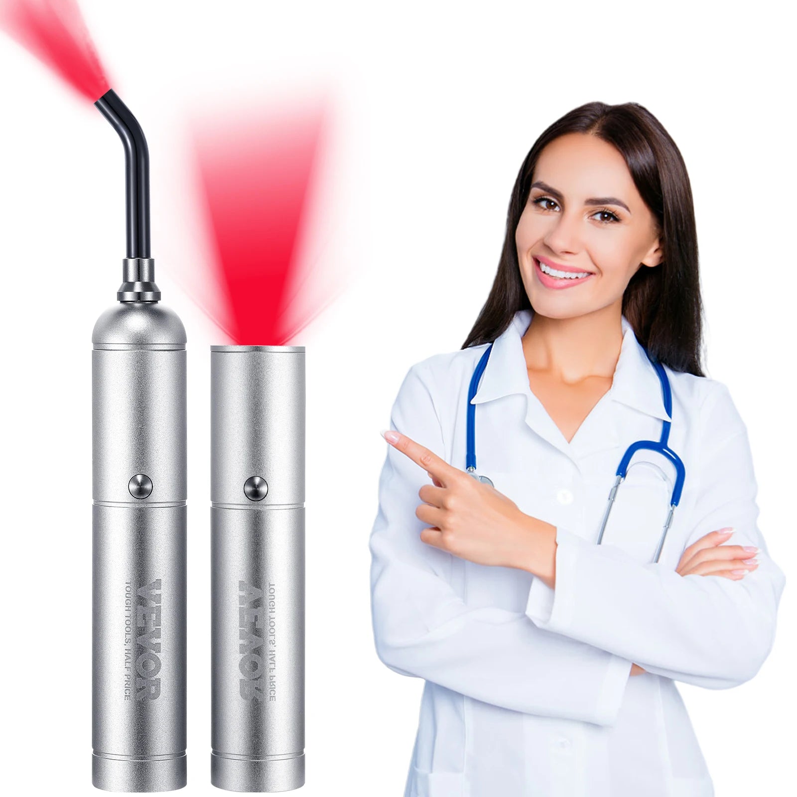 Red Light Therapy Device with Tip Facial & Body Light Therapy Wand for Joint Mouth Nose Handheld Red Light Therapy Torch