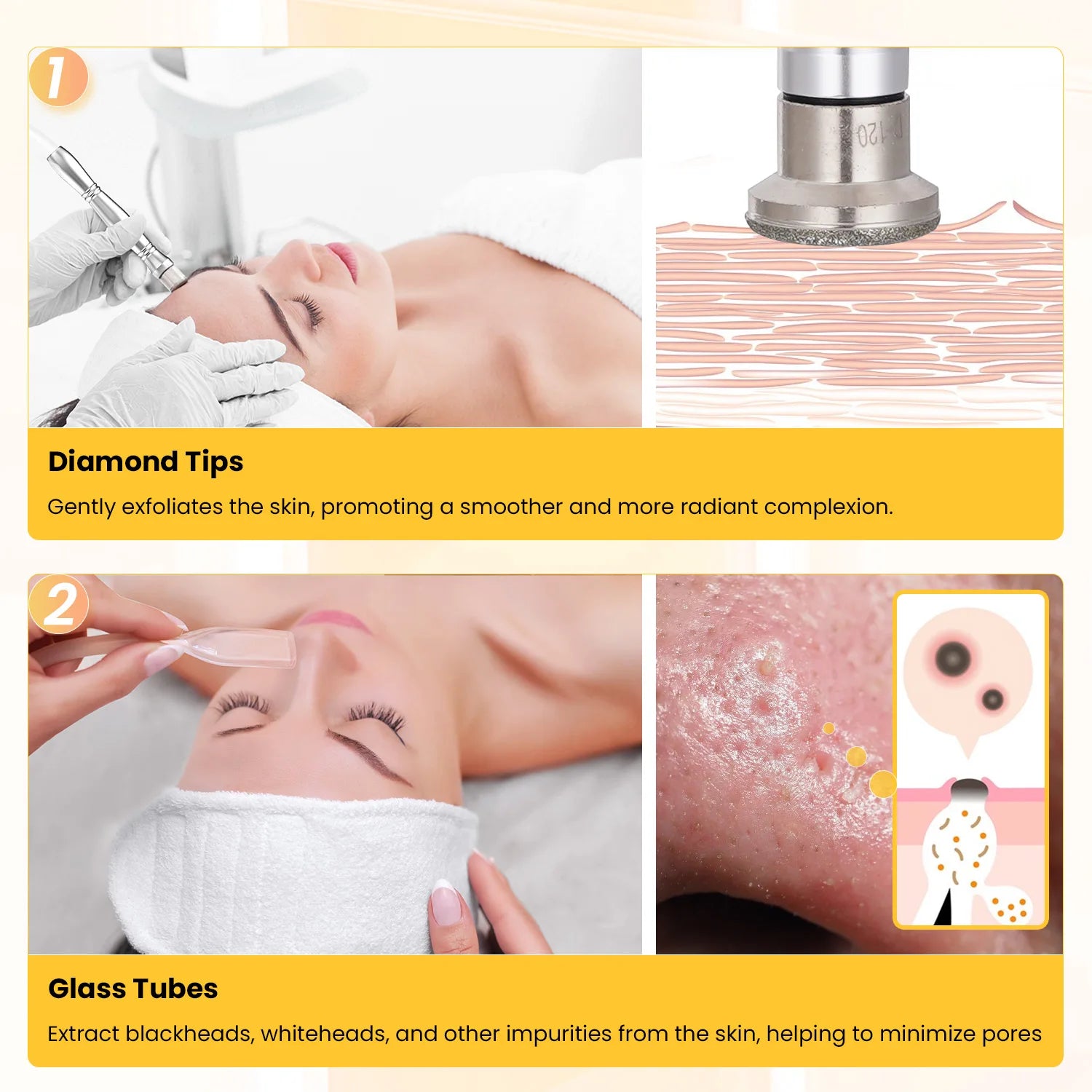 Facial Diamond Microdermabrasion Machine Professional Home Use Beauty Machine Removal Wrinkle Facial Peeling Tools