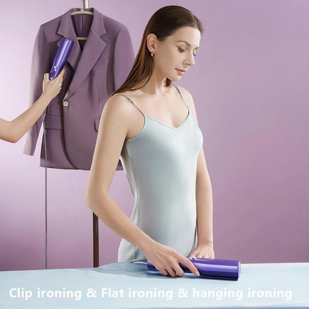 Portable Handheld Travel Steamer 3-In-1 Clip Fabric Iron 0.9Lbs Compact Continuous Steam Home Travel Mini Iron 6Ft Cord No Water