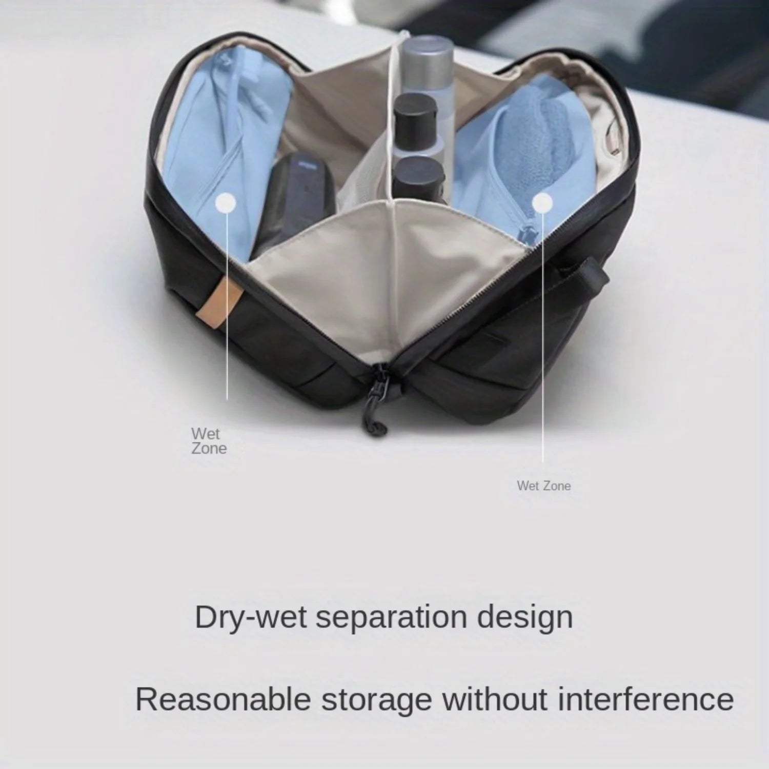 Waterproof Travel Toiletry Bag - Spacious & Portable, Odorless Pu for Business Trips