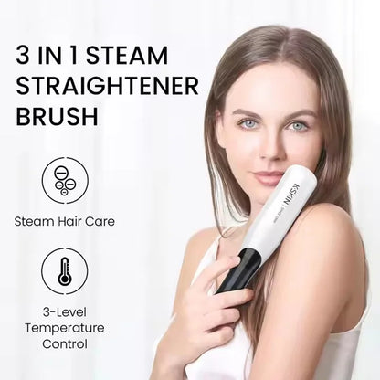 Professional Hair Straightener Steampod Hot Mist Steam Iron with Water Brush Anti-Scald Negative Ion Ceramic Comb Curling Hair