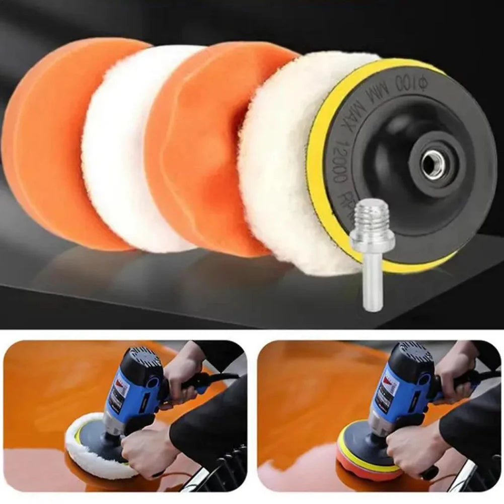 22Pcs 3 Inch Foam Pad Buffer Kit Reusable Car Buffing Pads Sponge Foam Kit Washable Wool Fiber for Auto Polishing Sanding Waxing