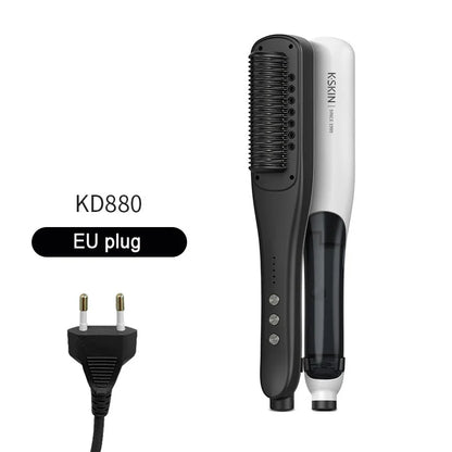 Professional Hair Straightener Steampod Hot Mist Steam Iron with Water Brush Anti-Scald Negative Ion Ceramic Comb Curling Hair