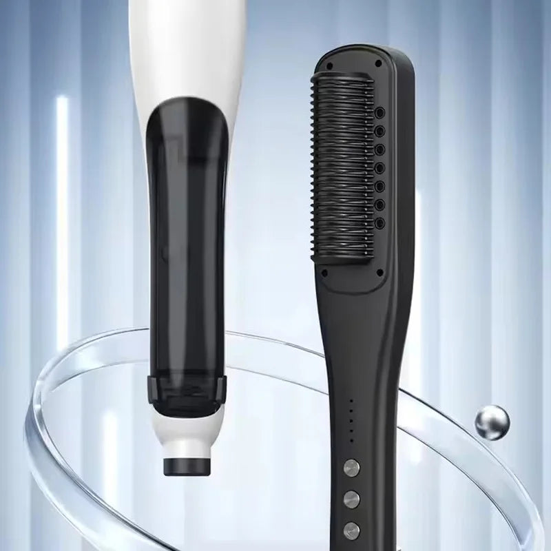Professional Hair Straightener Steampod Hot Mist Steam Iron with Water Brush Anti-Scald Negative Ion Ceramic Comb Curling Hair