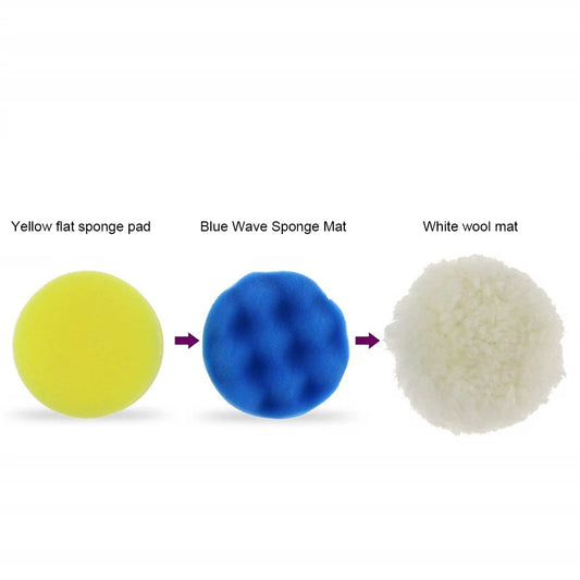 22Pcs 3 Inch Foam Pad Buffer Kit Reusable Car Buffing Pads Sponge Foam Kit Washable Wool Fiber for Auto Polishing Sanding Waxing