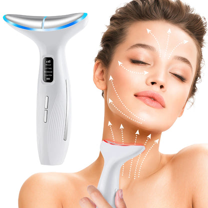 LED Neck Beauty Device EMS Facial Lifting Firming Massage Beauty Machine Skin Care Vibration Facial Massager Double Chin Remover