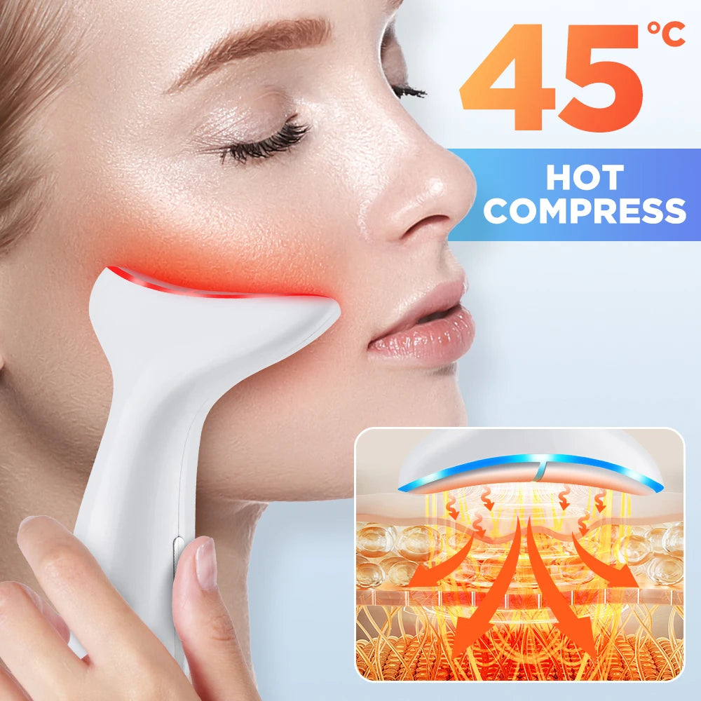 LED Neck Beauty Device EMS Facial Lifting Firming Massage Beauty Machine Skin Care Vibration Facial Massager Double Chin Remover