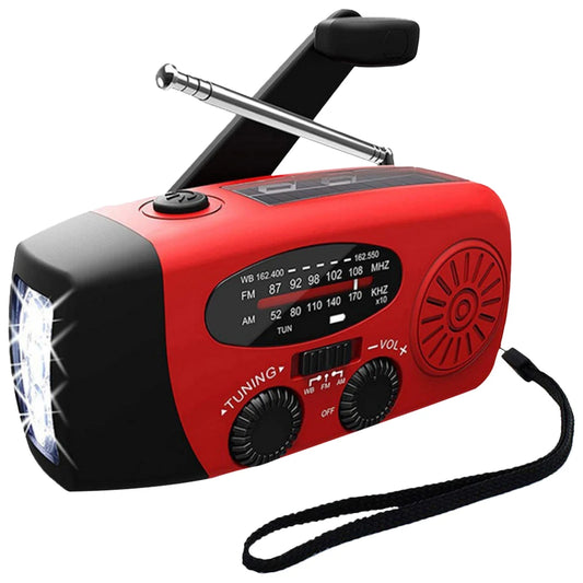 2000Mah Hand Crank Emergency Radio with LED Flashlight Power Bank Charger AM/FM/NOAA Weather Alert for Camping Hiking