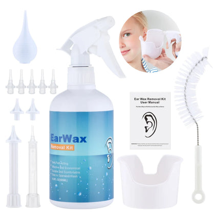 500Ml Ear Cleaner Kit Ear Wax Remover Plastic Bottle Ear Irrigation Washer Set for Adults Kids Ear Care Limpiador De Oidos