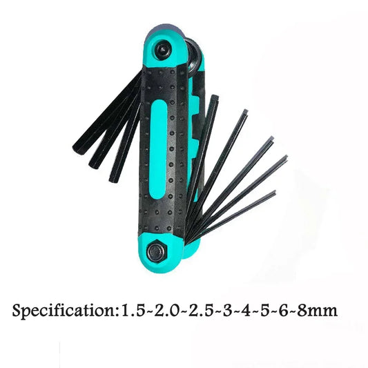 8 in 1 Folding Allen Wrench Set Metric Allen Key Set Tool or Folding Tamper Proof Torx Key Set Portable Star Wrench Kit