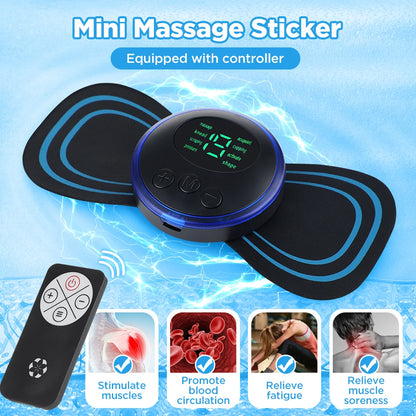 EMS Electric Neck Massager Back Shoulder Remote Control Leg Massage Pad Body Muscles Relaxation TENS Pads Fatigue Relief Patches
