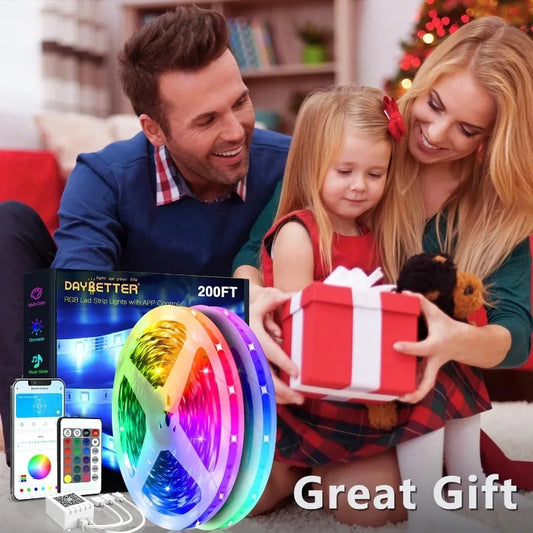 DAYBETTER Led Strip Lights 200 Ft (2 Rolls of 100 Ft) Ultra Long Smart Light Strips with App Voice Control Remote, RGB Music Syn