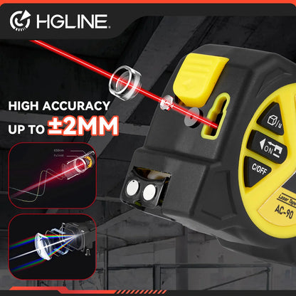 50M/60M Laser Tape Measure 5M Tape Measure Ruler LCD Power Display Electronic Ruler Laser Rangefinder Measure Powertool