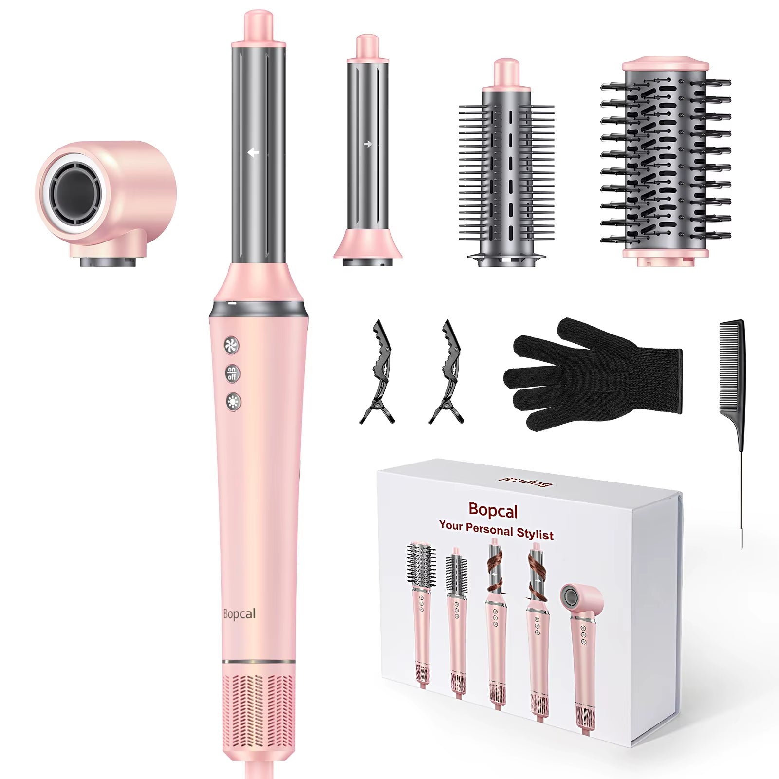 5 in 1 Hair Dryer Hot Air Comb Electric Hair Curling Iron 1200W High Speed Blower Multifunctional Styling Tools Hairdryer