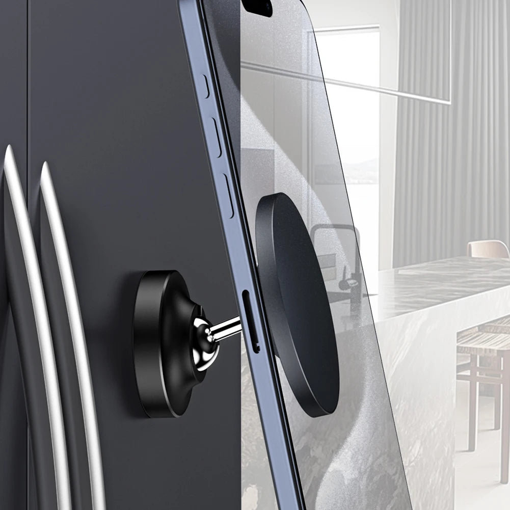 Double-Sided Magnetic Phone Holder Alloy Base Dual Magnet Mount Stand for Magsafe Iphone 15/14/13/12 Series for Gym Car Kitchen