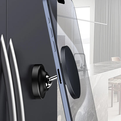 Double-Sided Magnetic Phone Holder Alloy Base Dual Magnet Mount Stand for Magsafe Iphone 15/14/13/12 Series for Gym Car Kitchen