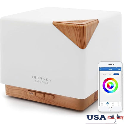 Smart Wifi Aromatherapy Diffuser Alexa Google Home Voice Control 700Ml Essential Oil Ultrasonic Humidifier App Scheduling 7 LED