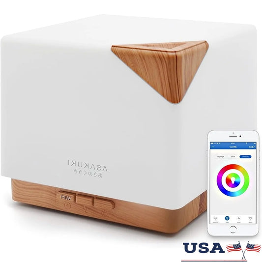 Smart Wifi Aromatherapy Diffuser Alexa Google Home Voice Control 700Ml Essential Oil Ultrasonic Humidifier App Scheduling 7 LED