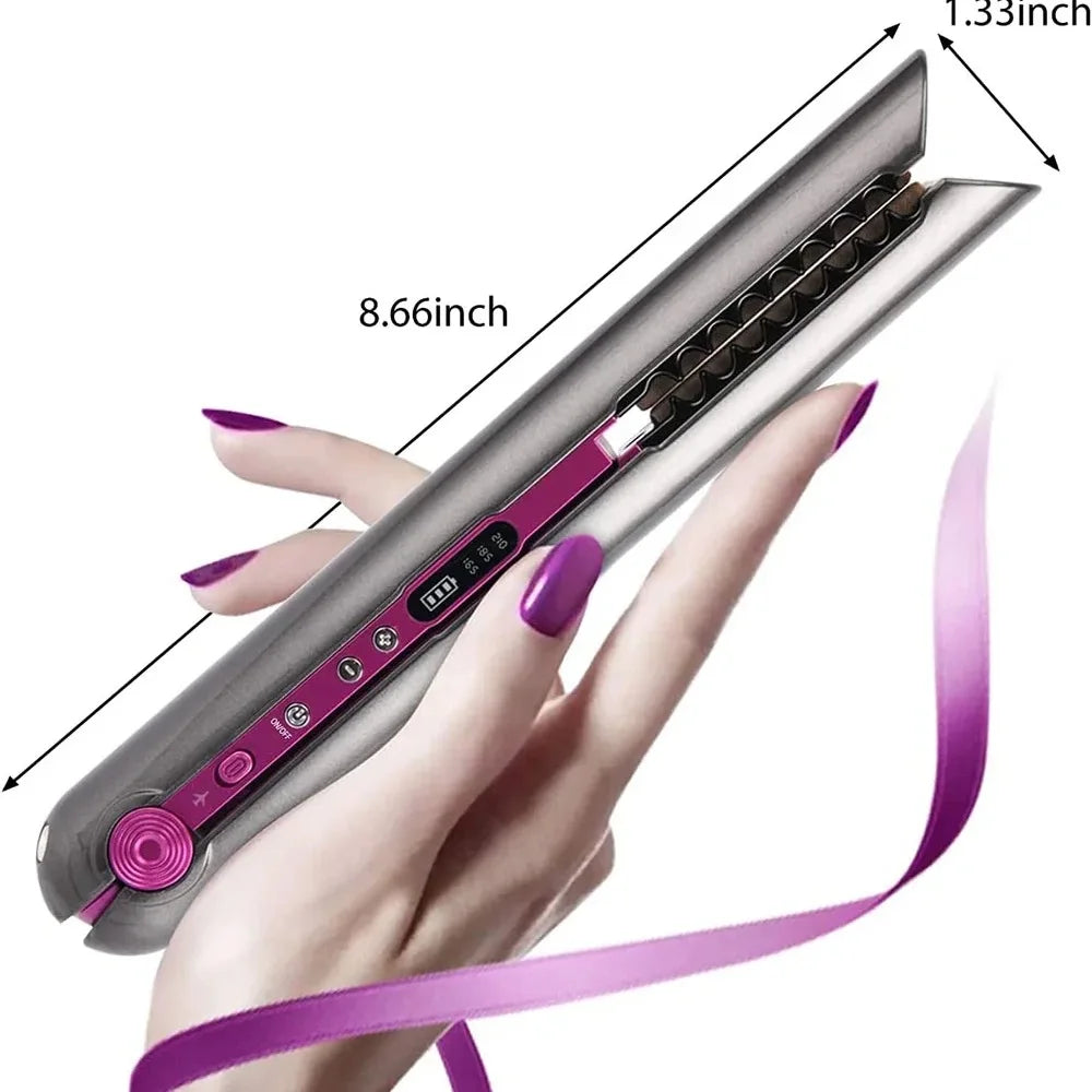 Portable Hair Straightener with Charging Base Wireless Straightening Iron Floading Plate and Comb PTC Hair Straightening Device