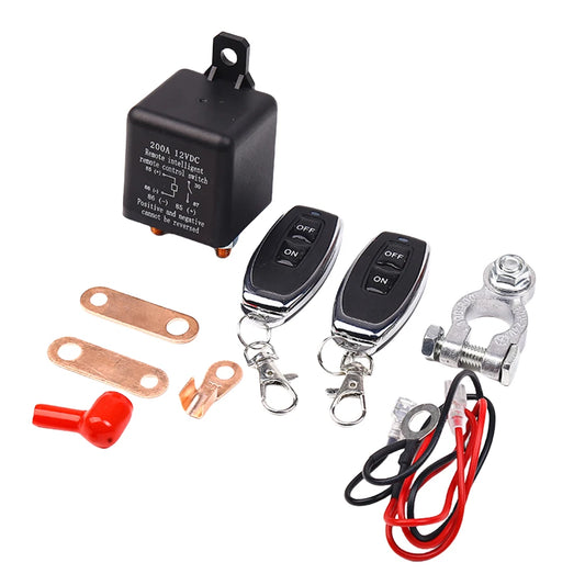 Wireless Disconnect Isolator DC 12V Wireless Remote Master Kill Cut-Off 200A Master Switches 433Mhz Car Battery Disconnect Relay