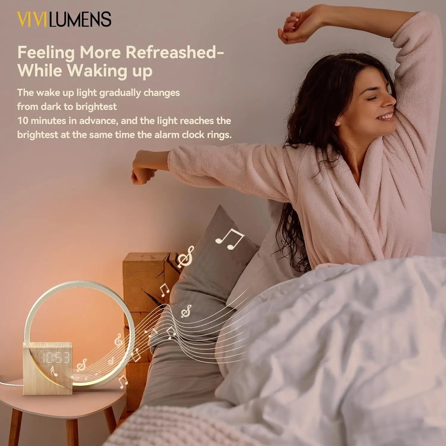 Sunrise Alarm Clock for Heavy Sleepers Adults, Wake-Up Light, Sleep Aid 10 White Noise Sound Machines