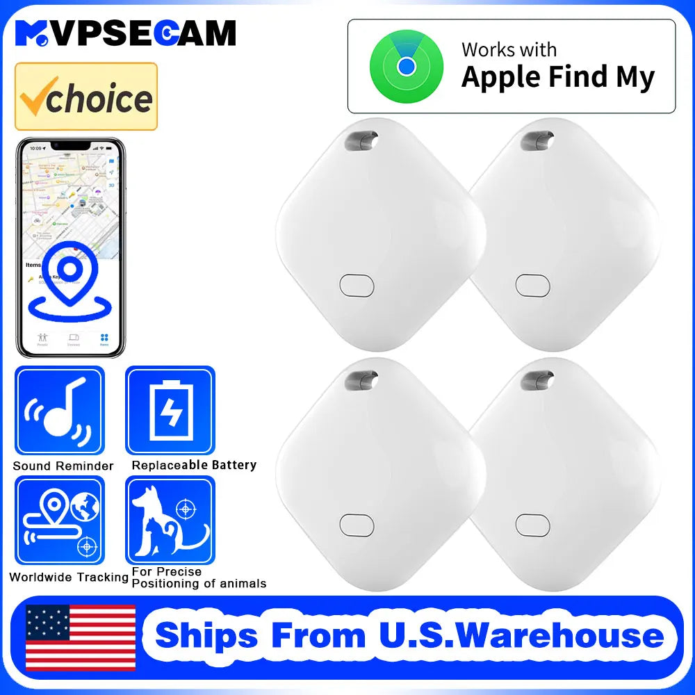 Smart Bluetooth GPS Tracker Work with Apple Find My APP Itag anti Lost Reminder Device MFI Rated Locator Car Key Pet Kids Finder