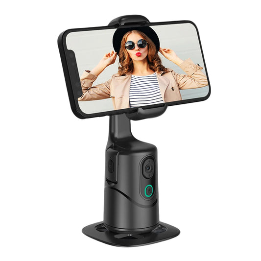 360° Rotation Auto Tracking Phone Holder Follow-Up Gimbal Stabilizer No App Gesture Control Built-In Fill Light for Tiktok Vlog
