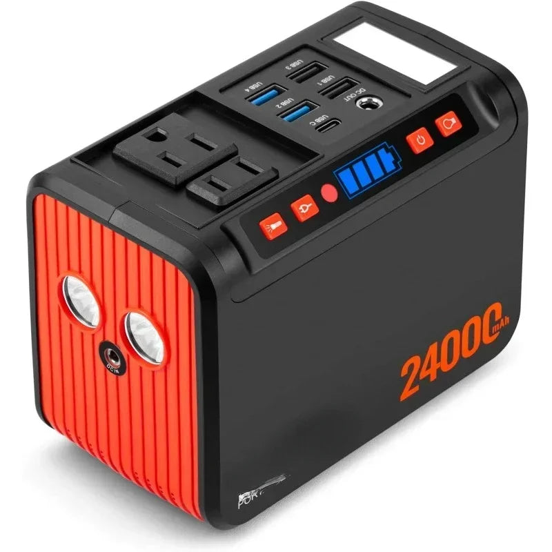 Best-Sellinghome.Power Station 88Wh, Solar Generator Power Bank with 110V AC DC USB Ports LED Flashlight for Camping Home Emerge