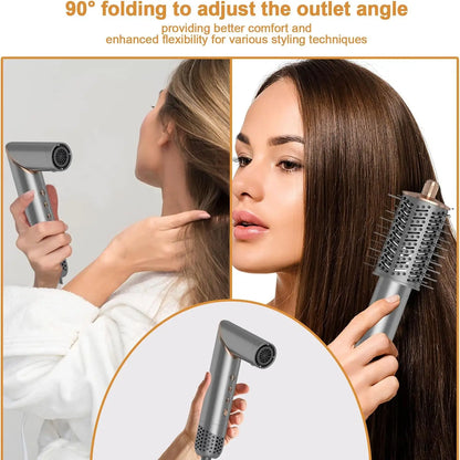 5 IN1 Hair Dryer Curling Iron Straightener Hair Brush Electric Hairdryer Folding Styling Comb Negative Ion Home Hot Air Comb Set
