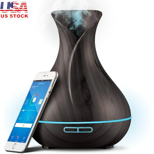 Smart Wifi Essential Oil Aromatherapy Diffuser Humidifier 400Ml Ultrasonic Voice Control Alexa Google Home App Timer