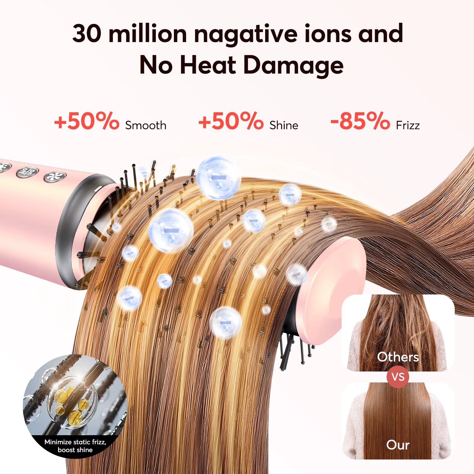 5 in 1 Hair Dryer Hot Air Comb Electric Hair Curling Iron 1200W High Speed Blower Multifunctional Styling Tools Hairdryer