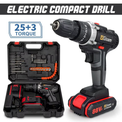 28+3 Torque Cordless Screwdriver Drill 3 in 1 Mini Electric Impact Drill Screwdriver Woodworking DIY Power Tool Lithium Battery