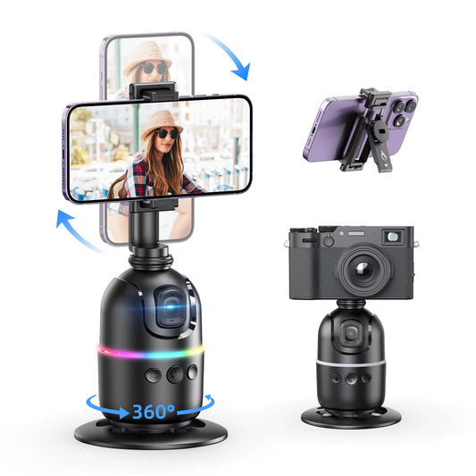 P03 Gimbal Stabilizer 360 Rotation Follow Focus Auto Face Tracking Tripod Desktop Cell Phone Holder for Live/Photo