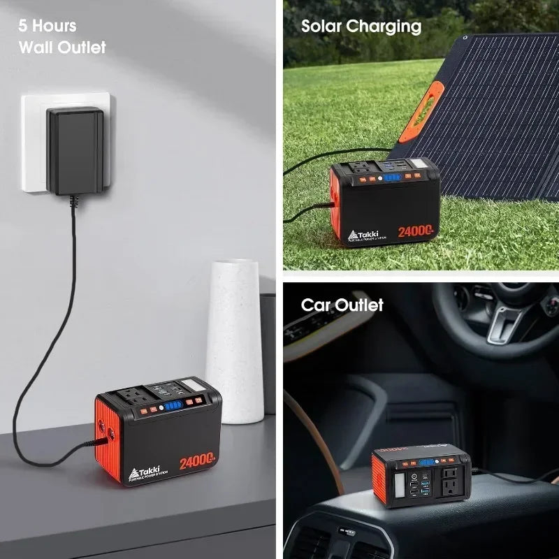 Best-Sellinghome.Power Station 88Wh, Solar Generator Power Bank with 110V AC DC USB Ports LED Flashlight for Camping Home Emerge