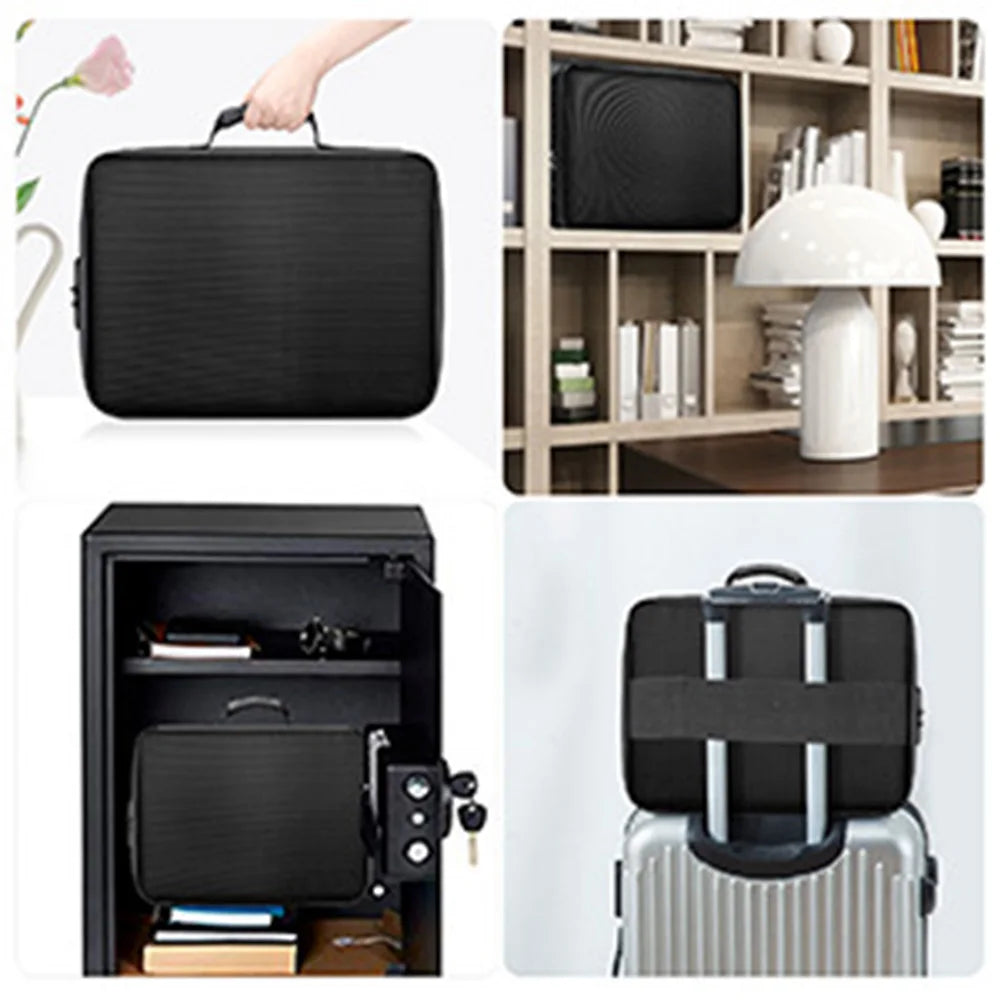 Fireproof Document Organizer with Lock Safe Storage Box Waterproof File Box for Important Documents Files and More