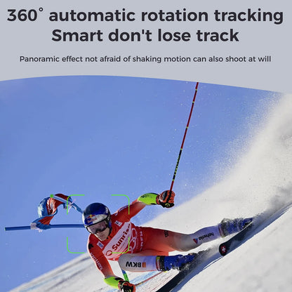 Face Tracking Phone Tripod Holder 360° Rotation Follow-Up Gimbal Stabilizer Gesture Control Built-In Fill Light for Tiktok Vlog