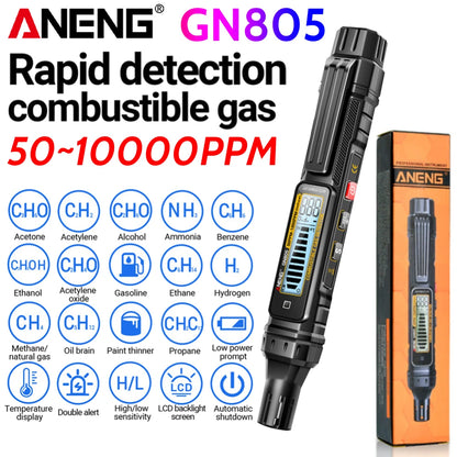 GN805 Combustible Gas Detector Sound Alarm Natural Gas Leakage Detector 50~10000PPM Methane Flammable Alcohol Gas Analyzer