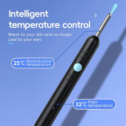 500W Pixels Smart Visual Ear Cleaner HD Endoscope with 9Pcs Ear Picking Spoon Tools Set for Adult Children Earwax Removal Tool
